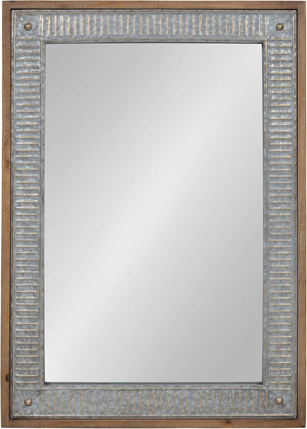 Farmhouse Brown Wall Mirror — 39" — 39"L x 27"W