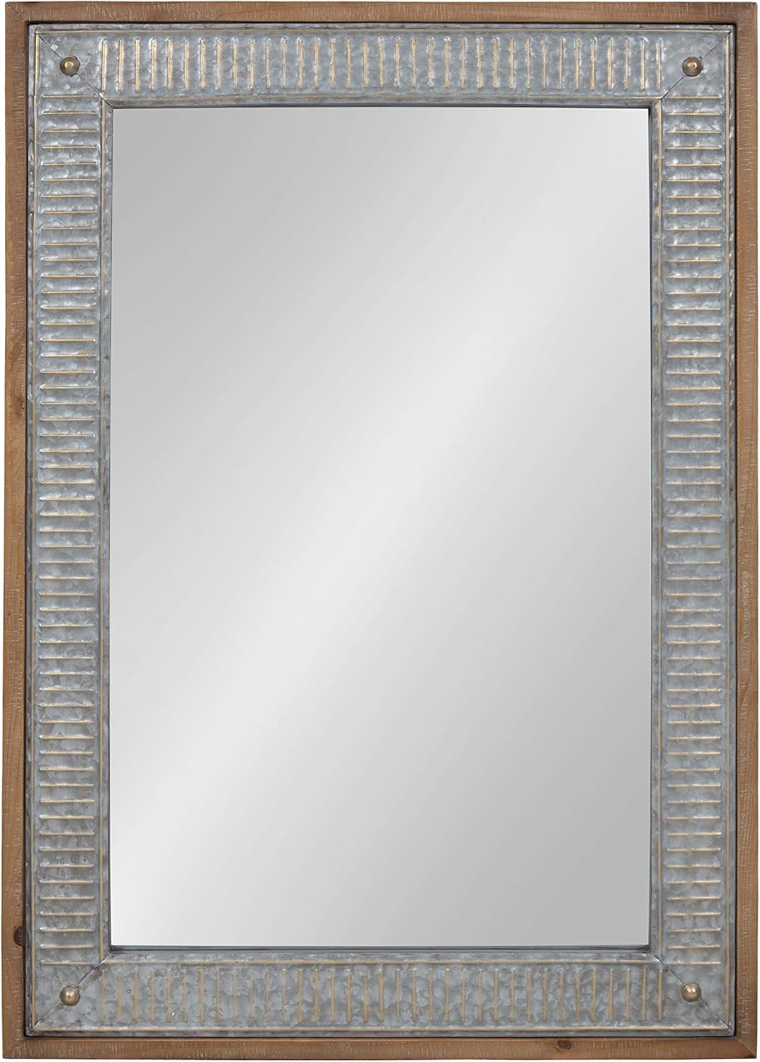 Farmhouse Brown Wall Mirror — 39" — 39"L x 27"W