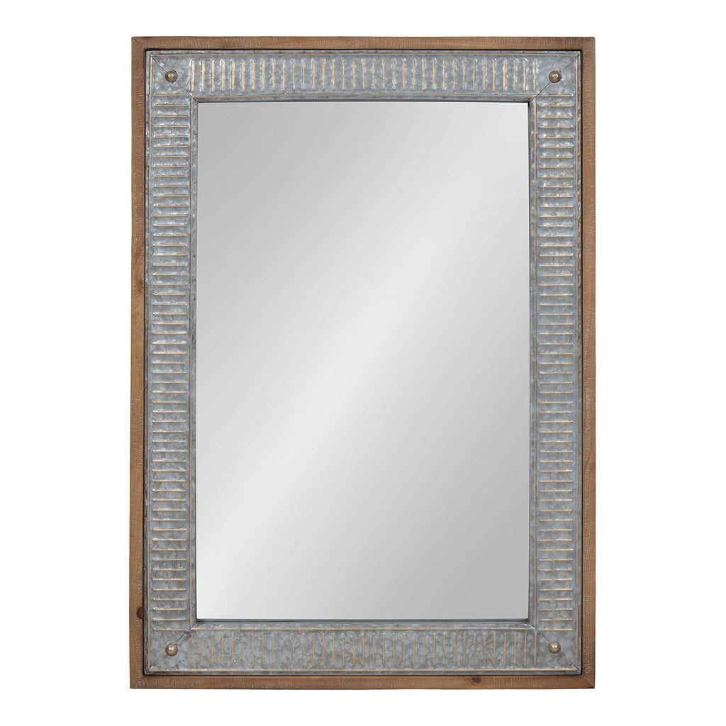 Farmhouse Brown Wall Mirror — 39"