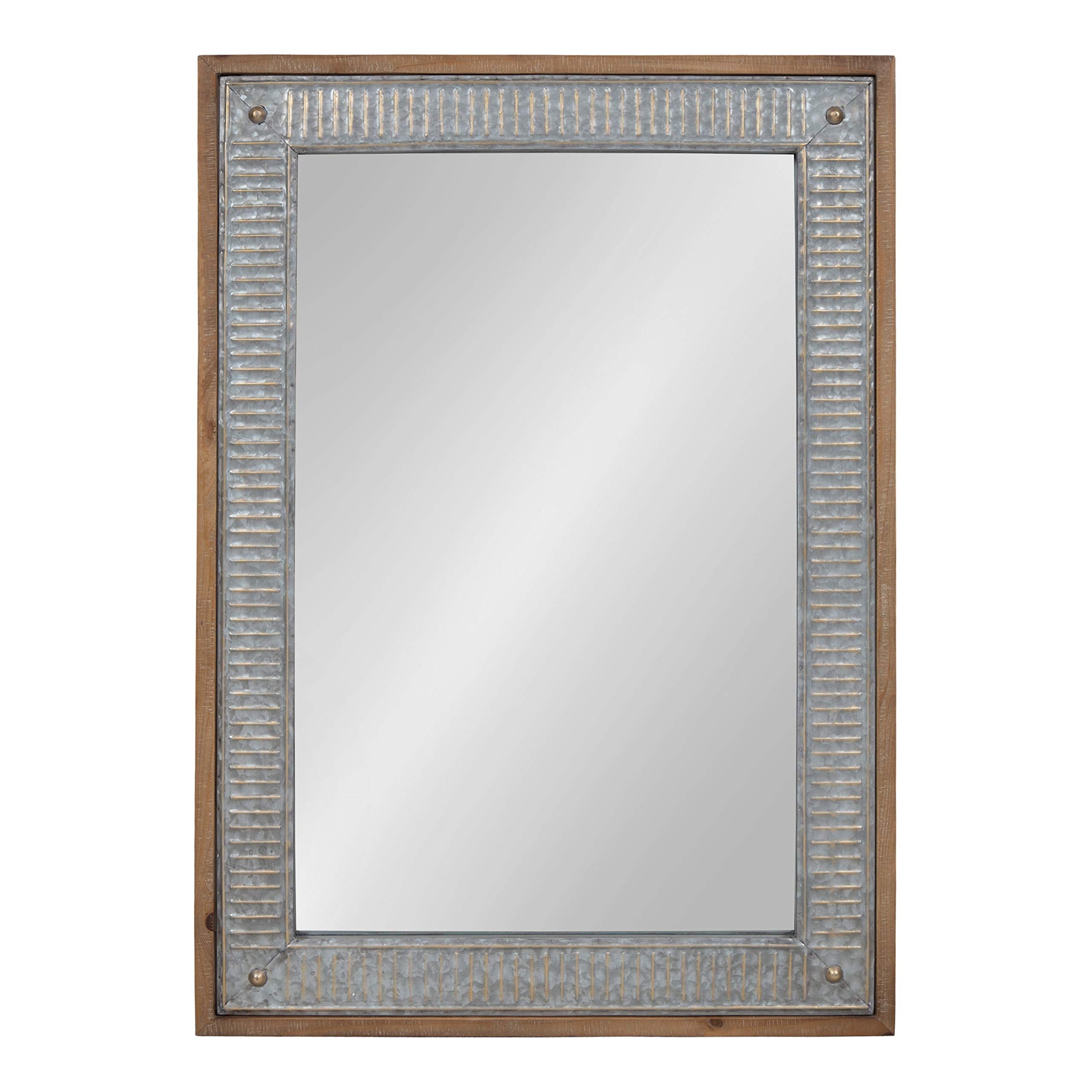 Farmhouse Brown Wall Mirror — 39"