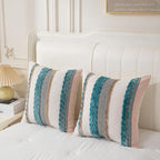 Chenille Boho Black Throw Pillow Cover — 18x18 - View 2