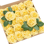 Luxe Beige Artificial Flowers — 3" — Yl- French Yellow