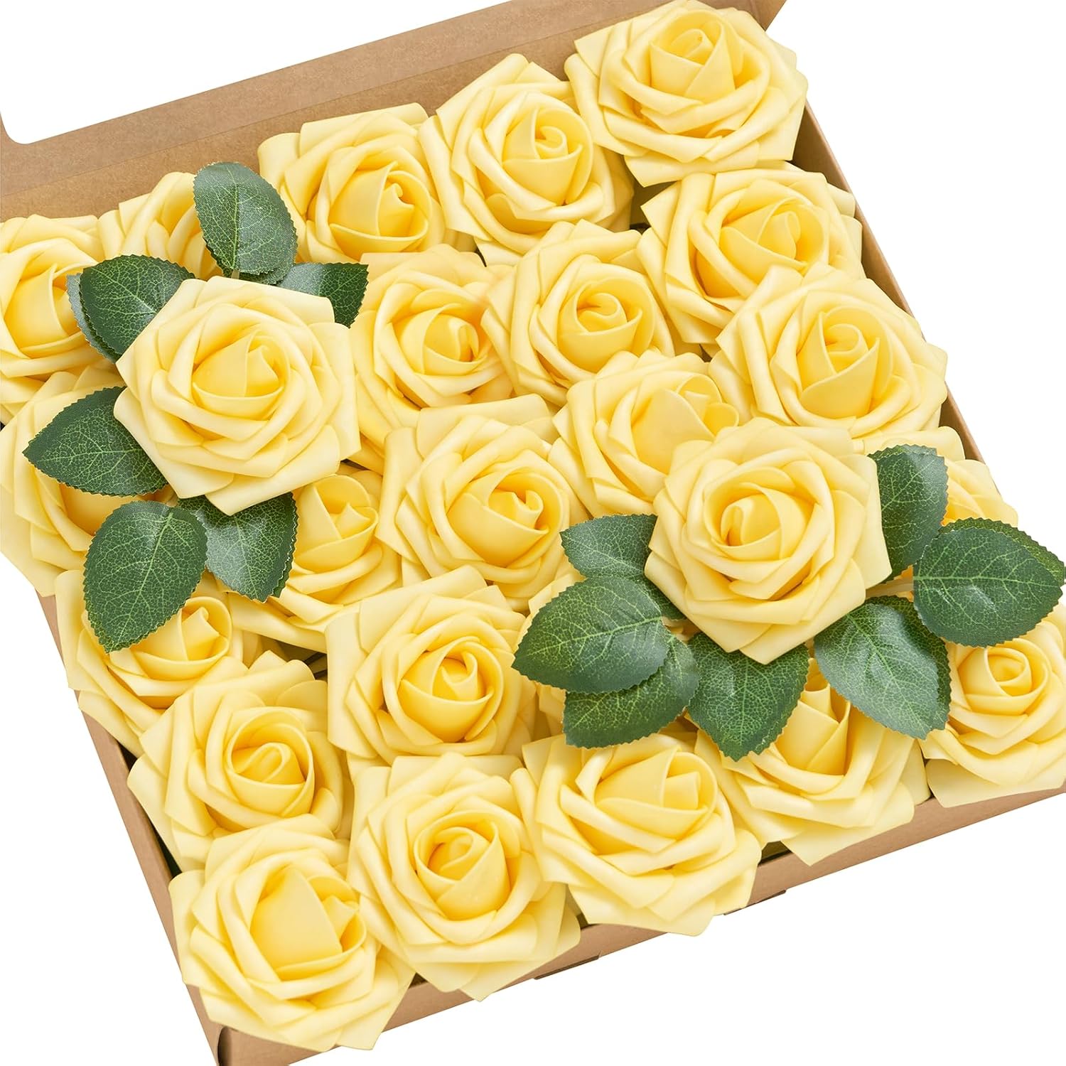 Luxe Beige Artificial Flowers — 3" — Yl- French Yellow