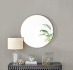 Round Luxe Black Wall Mirror — 39.4" — Gold
