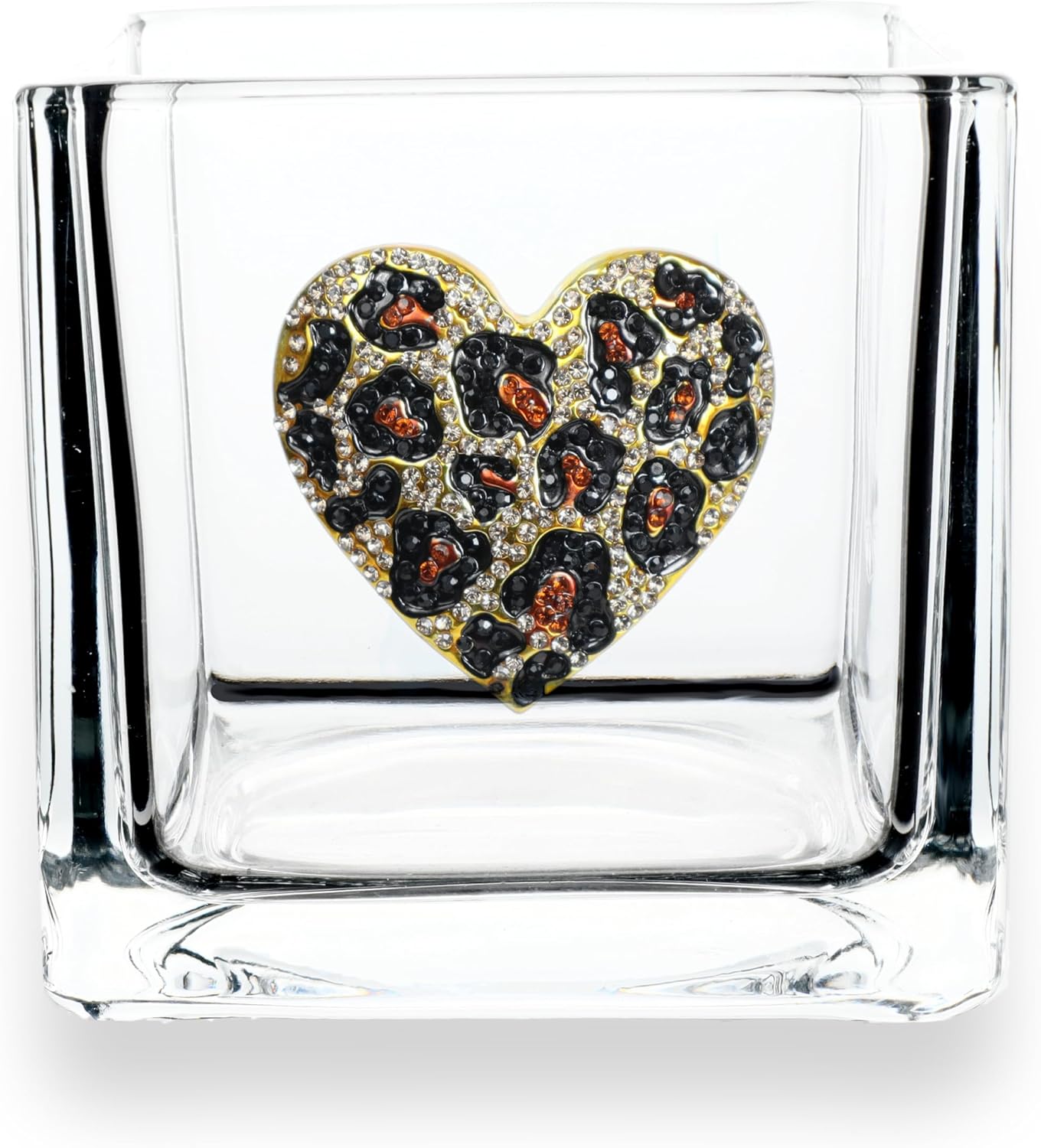 Beige Candle — 4x4 — Leopard Heart