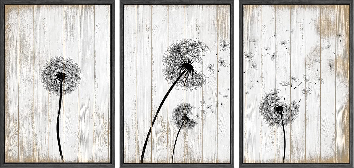 Framed Modern Fabric Wall Art — 24" — 24"x36"x3 Panels Black