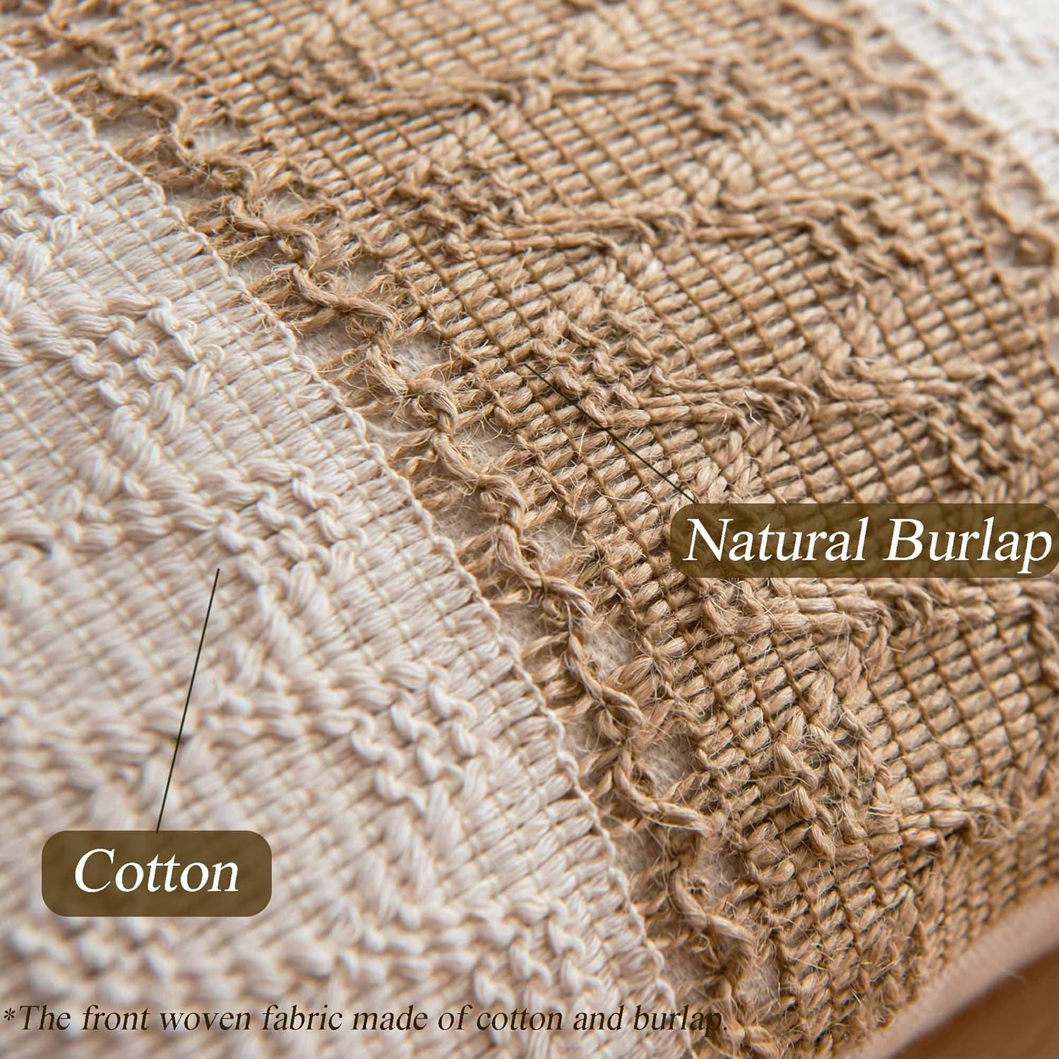 Boho Rattan Throw Pillow Cover — 18" - View 2