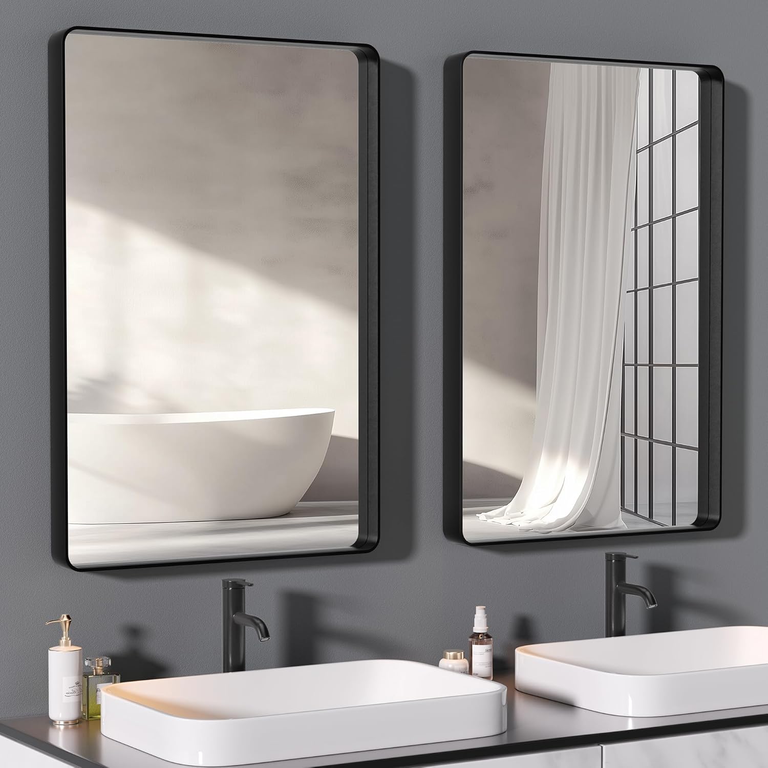 Black Vanity Mirror — 30" — Black