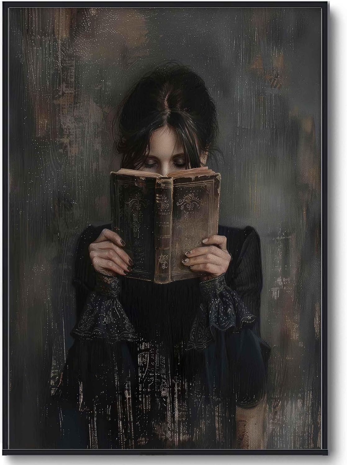 Framed Black Canvas Wall Art — 16" — Dark-Poster