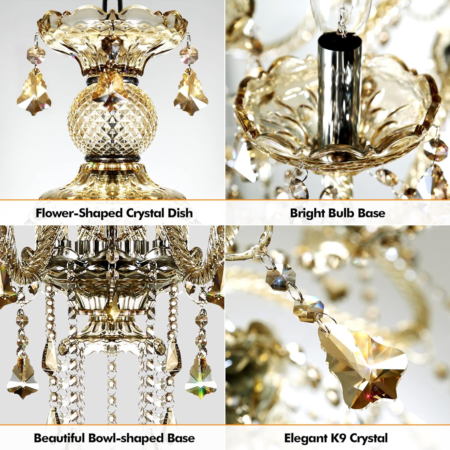 Adjustable Luxe Metal Chandelier — 35" - View 4
