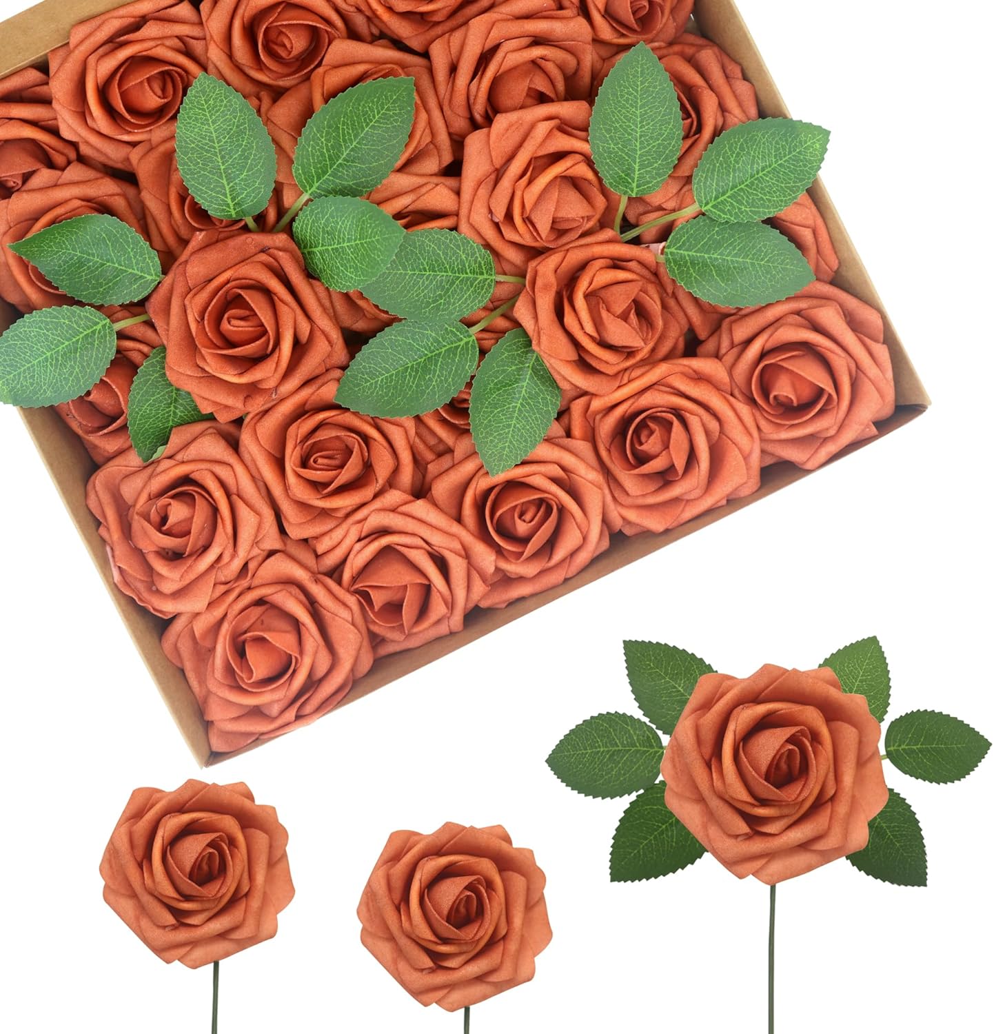 Beige Artificial Flowers — 3" — Regular 3" - 100pcs