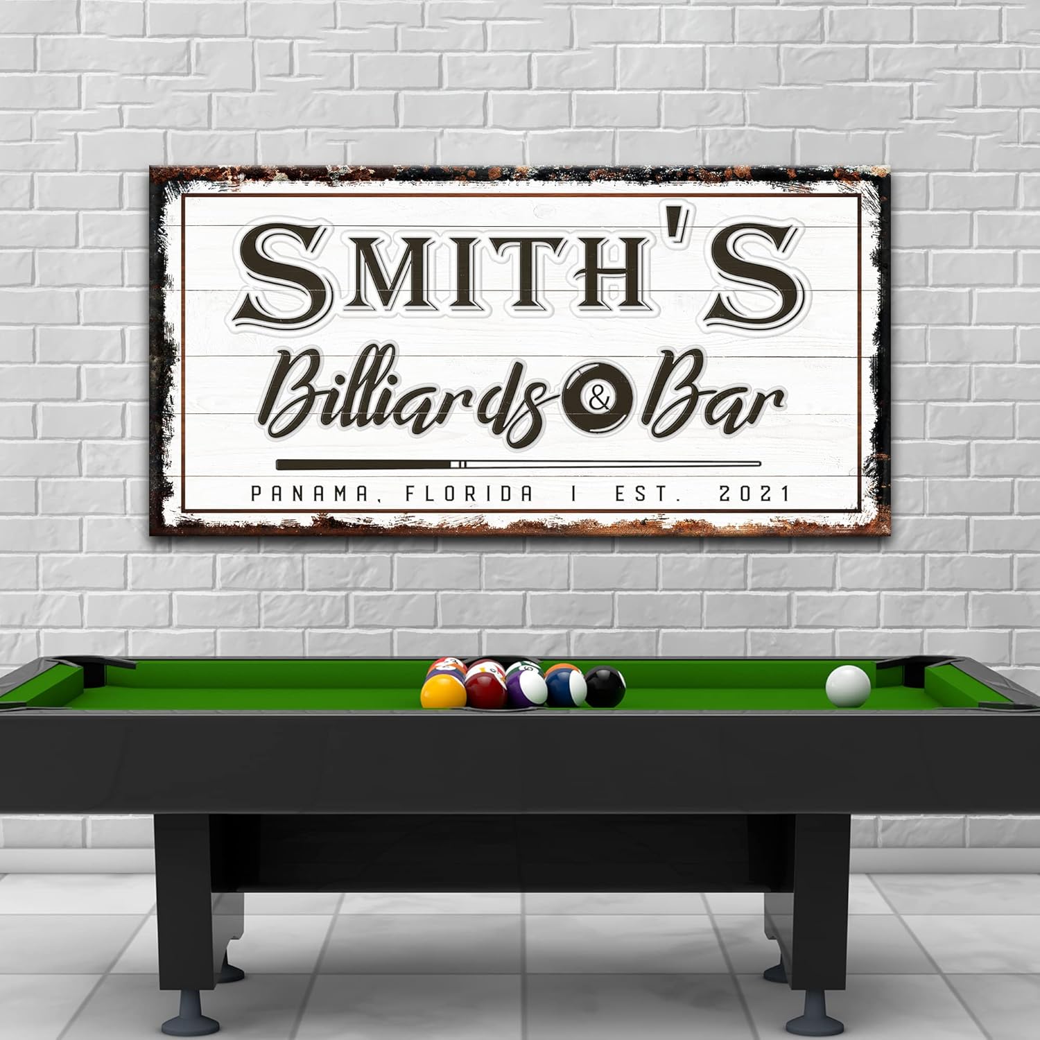 Personalized Farmhouse Beige Wall Art — 48" — 20"L x 10"W