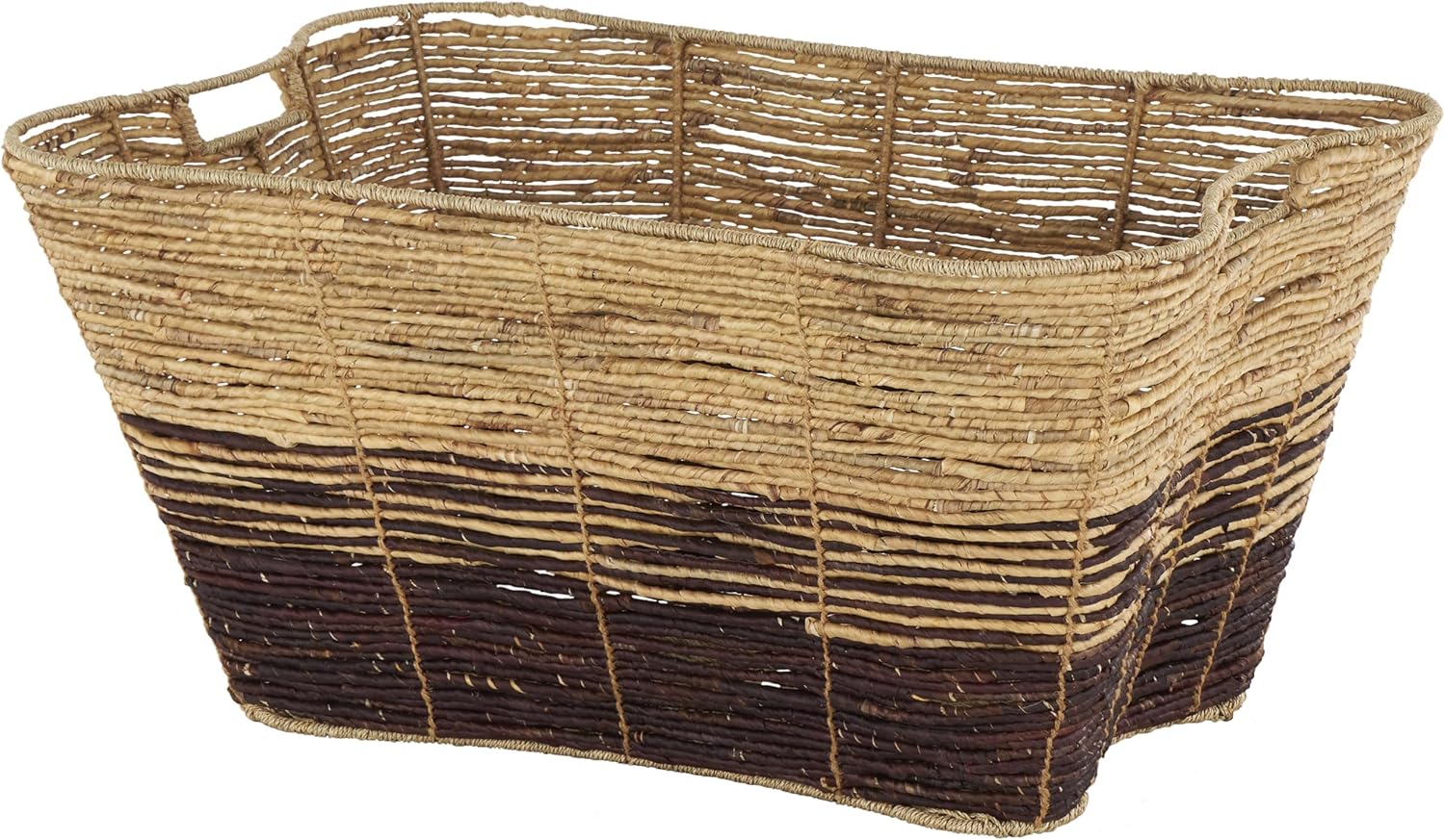 Boho Brown Woven Basket — 21" — 30" x 20" x 15"