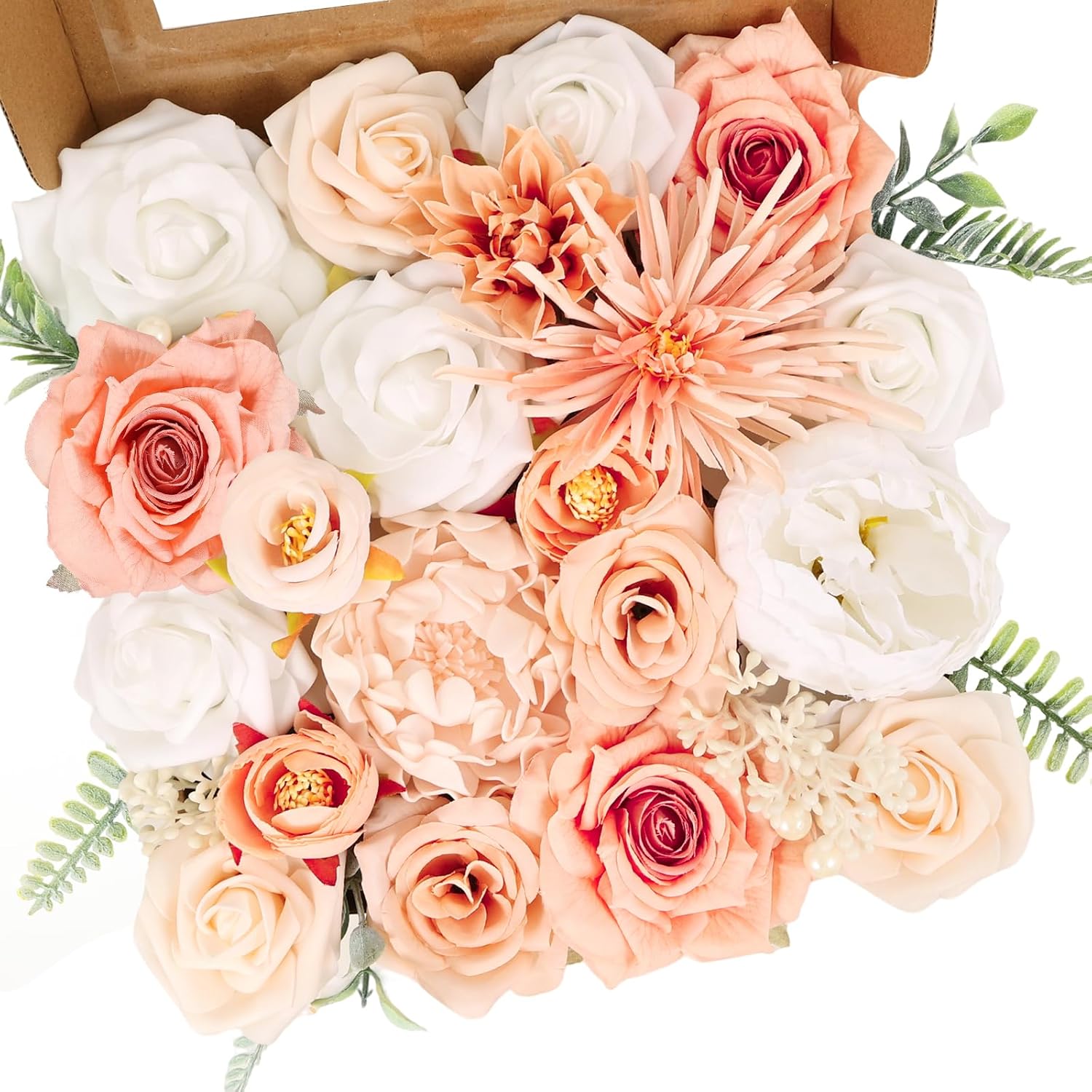 Vintage Blue Artificial Flowers — Peach Pink