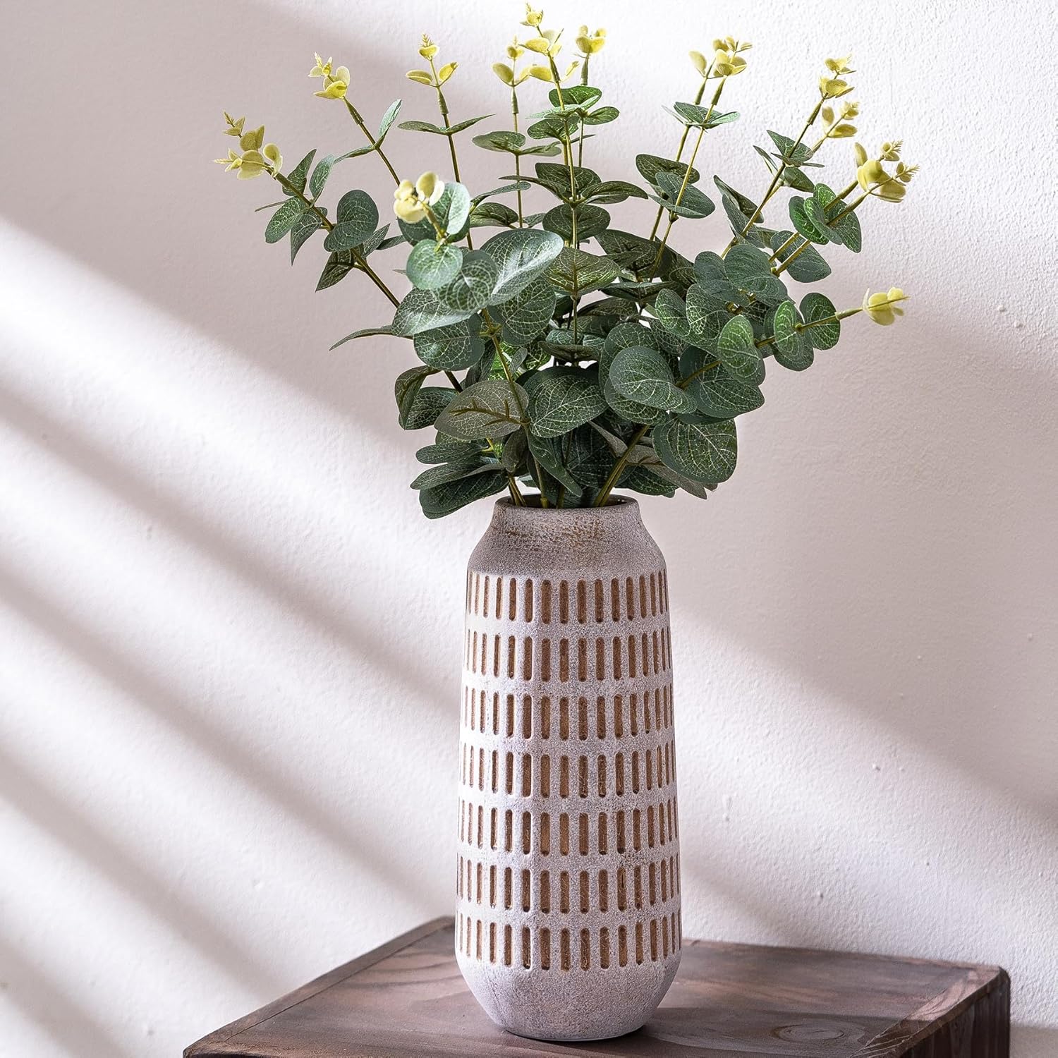Vintage Farmhouse Orange Flower Vase — 8" — Terracotta-7