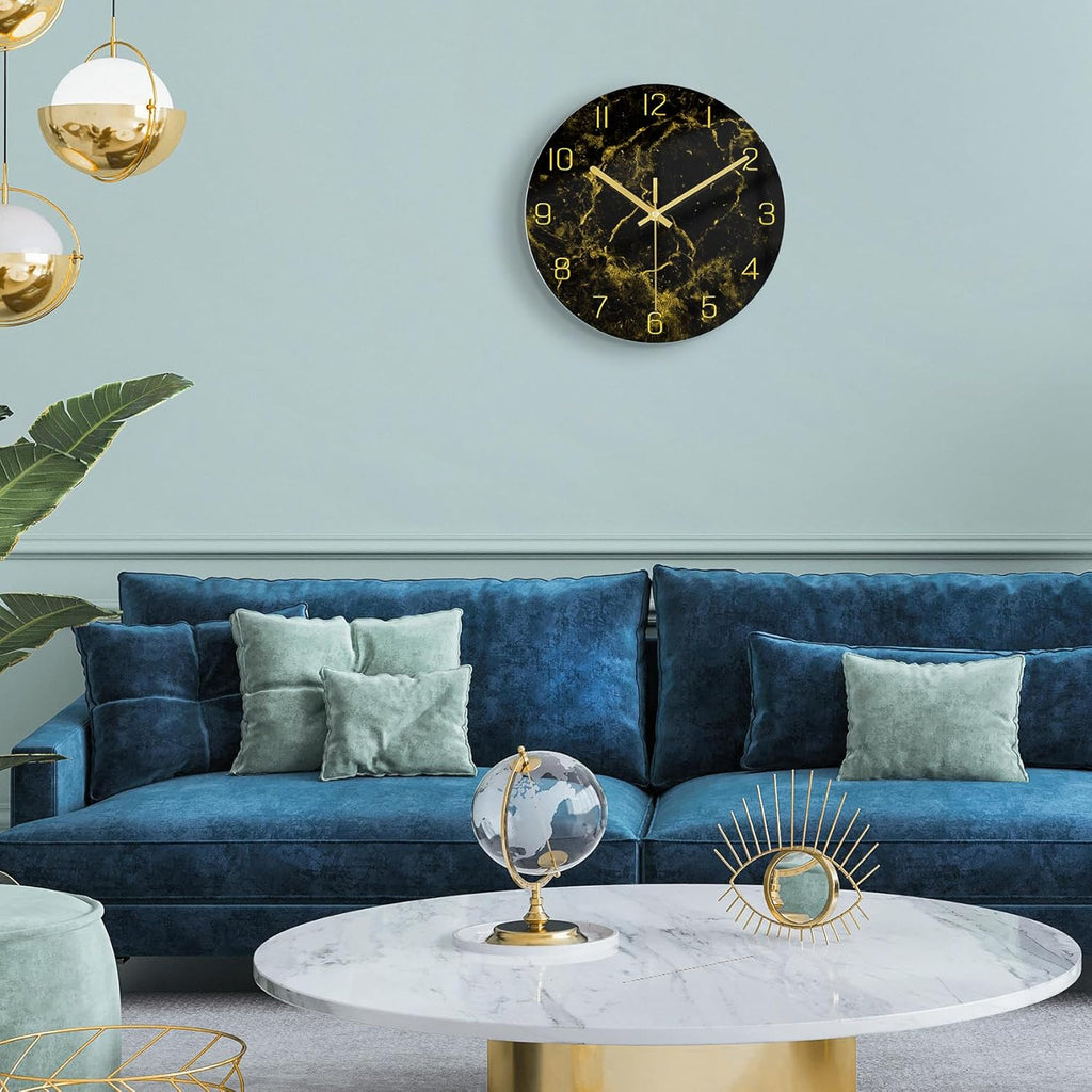 Battery Operated Farmhouse Black Wall Clock — 12" - View 4