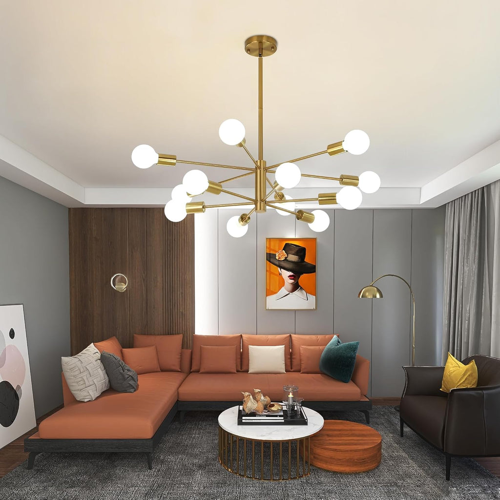 Adjustable Luxe Black Chandelier — 12-Light - View 5