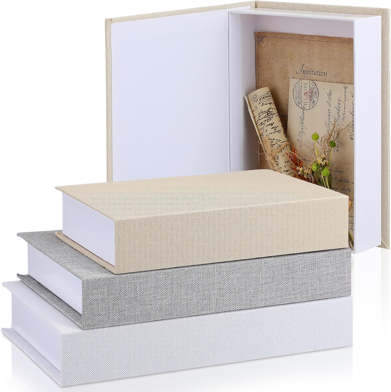 Linen Farmhouse Beige Storage Basket — Multi Sizes