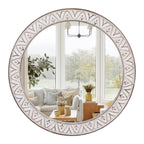 Farmhouse White Round Mirror — 24"