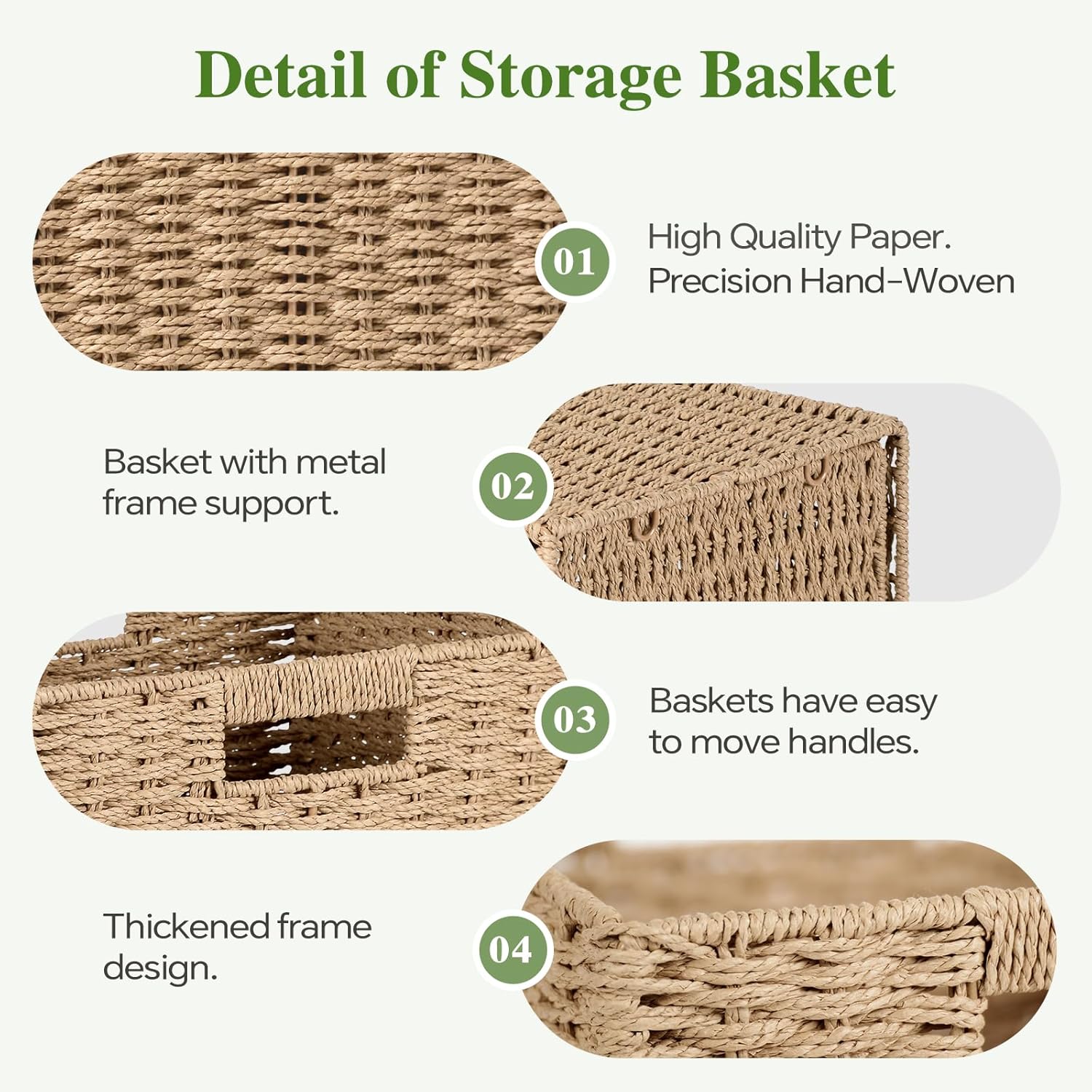 Handwoven Boho Beige Storage Basket — 11x11 - View 5