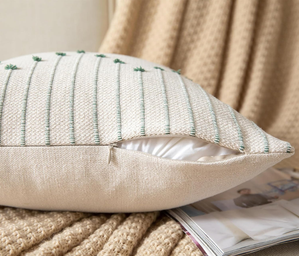 Boho Beige Throw Pillow Cover — 20" - View 5
