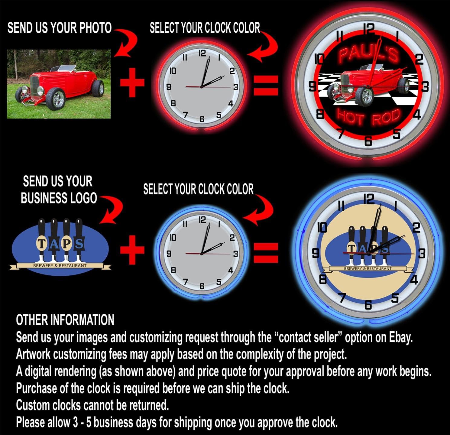 Vintage Blue Wall Clock - View 4