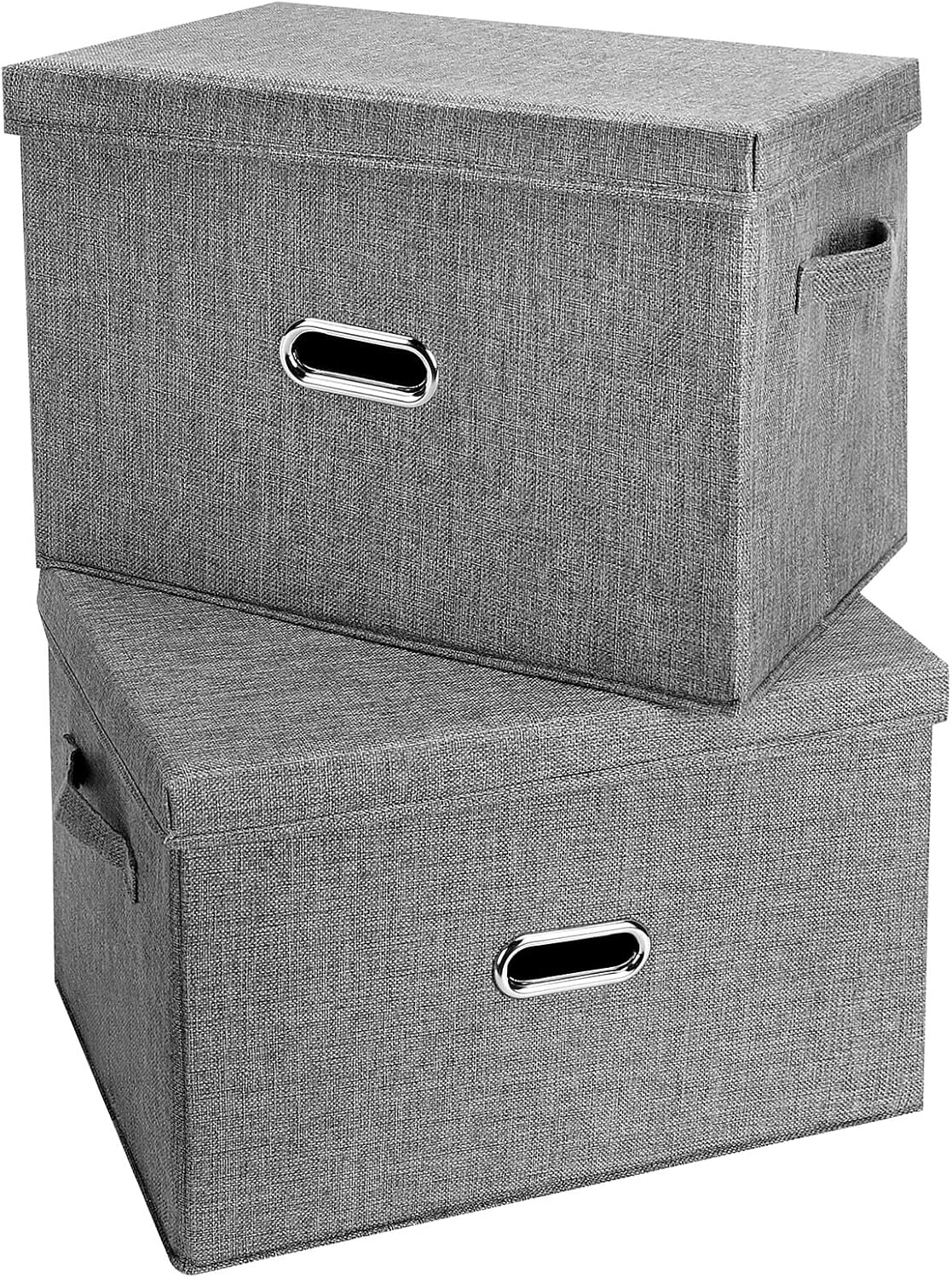 Linen Beige Storage Bin — Grey