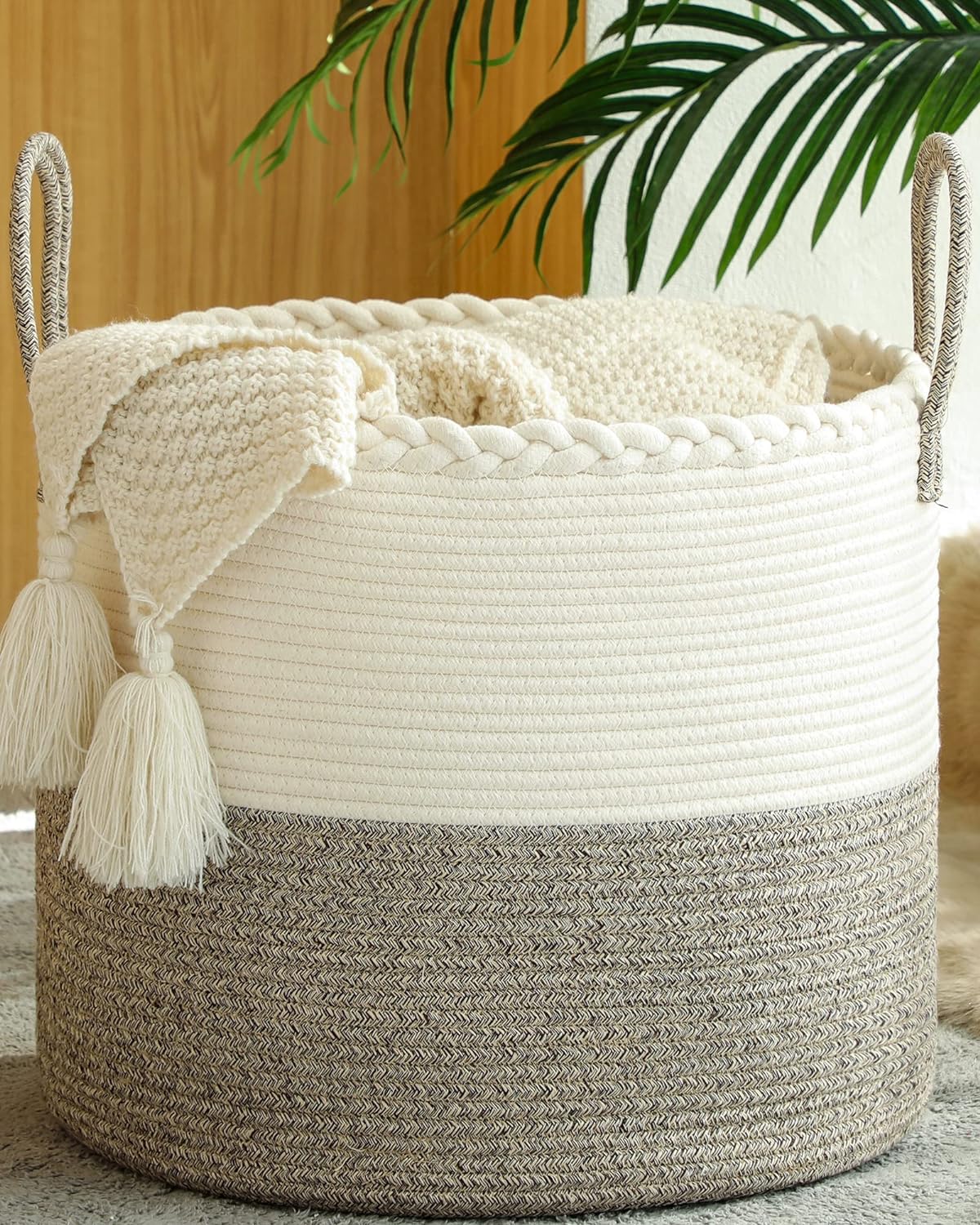 Boho Beige Throw Pillow — 18" — Beige