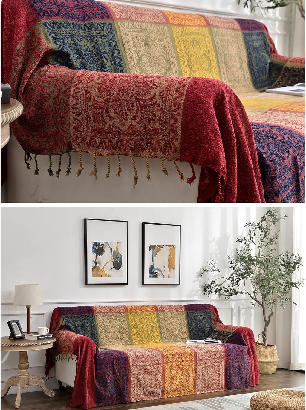 Chenille Boho Black Throw Pillow — 60x75 - View 6