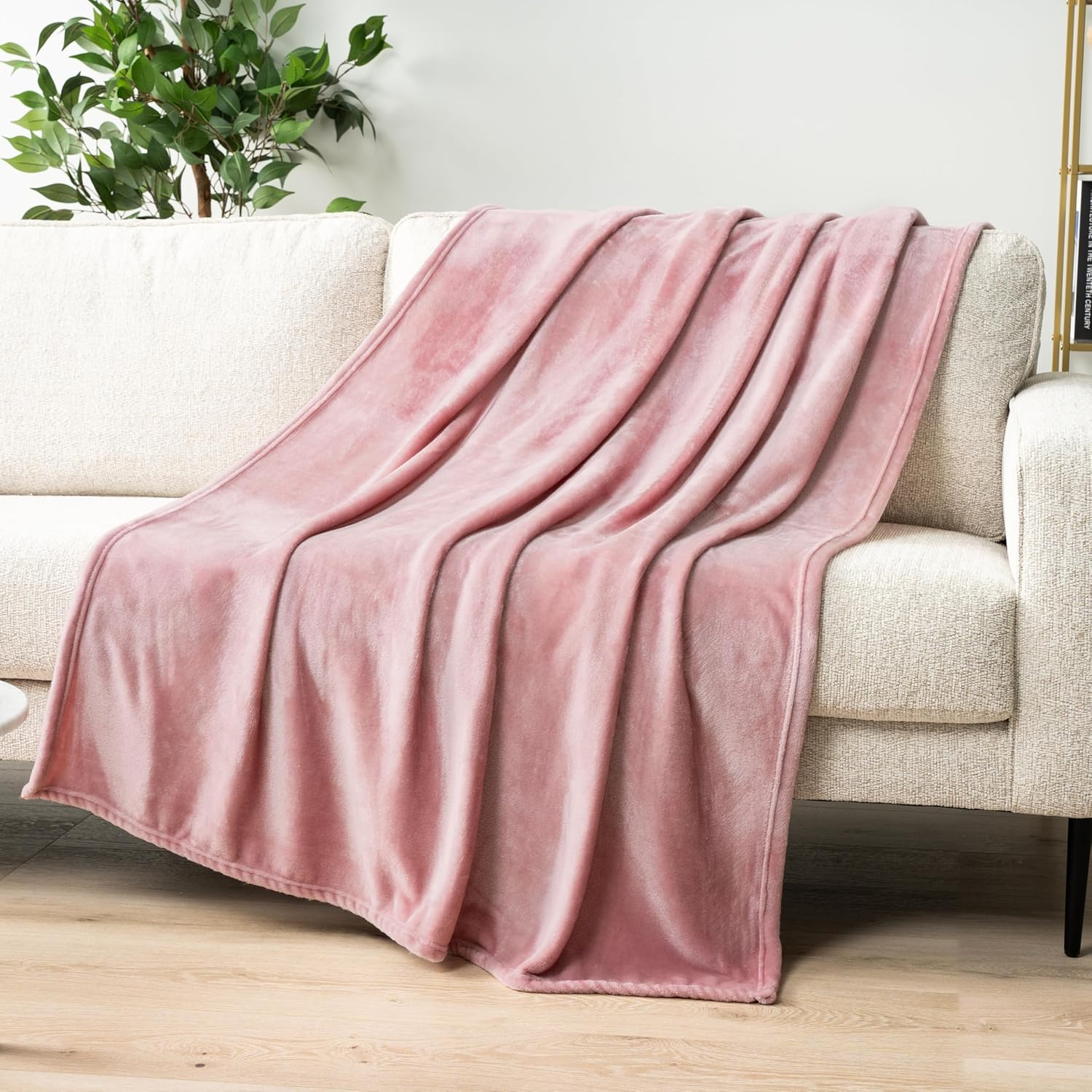 Beige Throw Pillow — 60" — Blush Pink