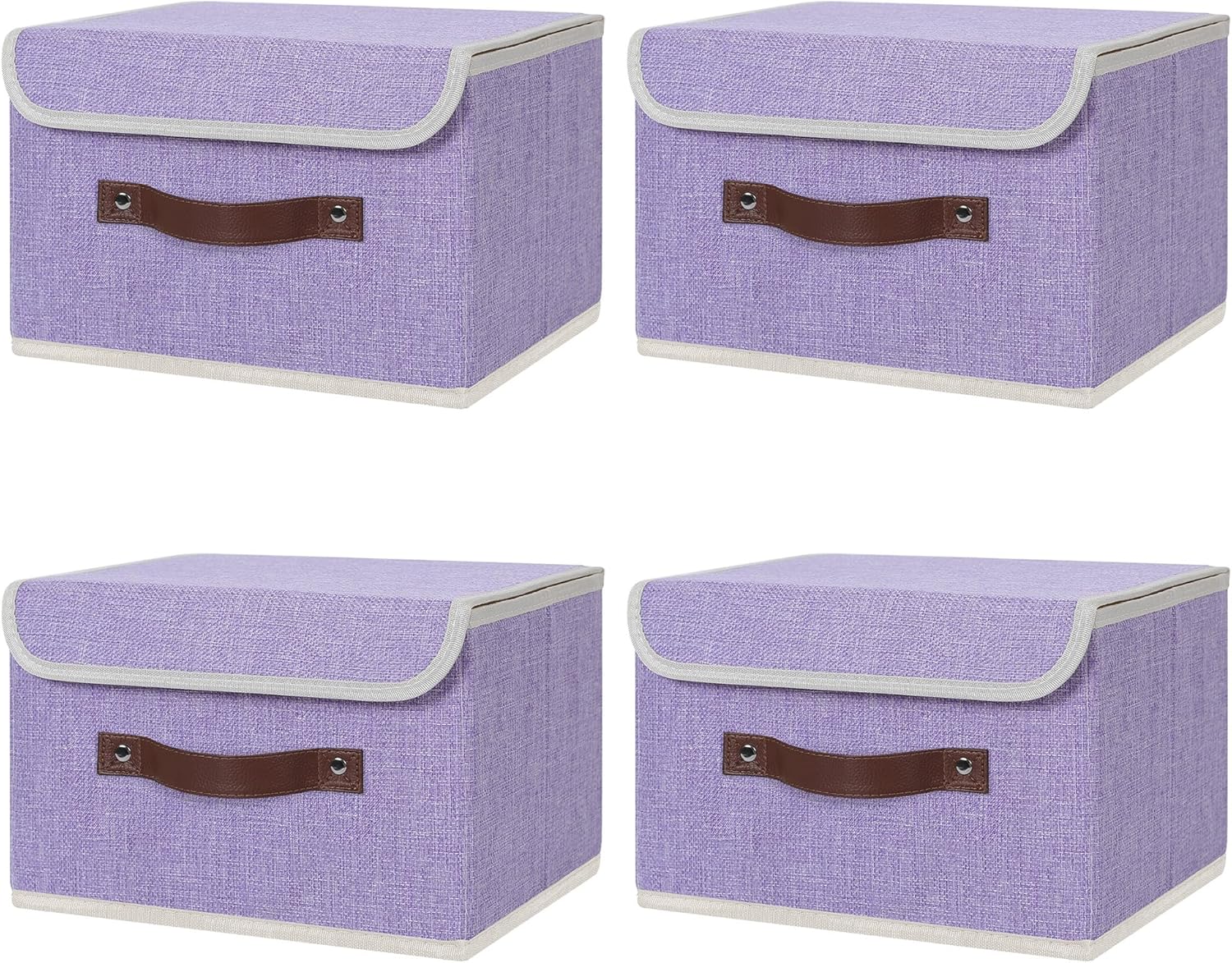 Linen Beige Storage Bin — Set of 1 — Medium (Pack of 4)
