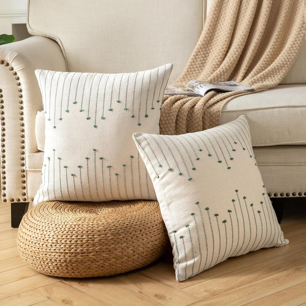 Boho Beige Throw Pillow Cover — 20" - View 3