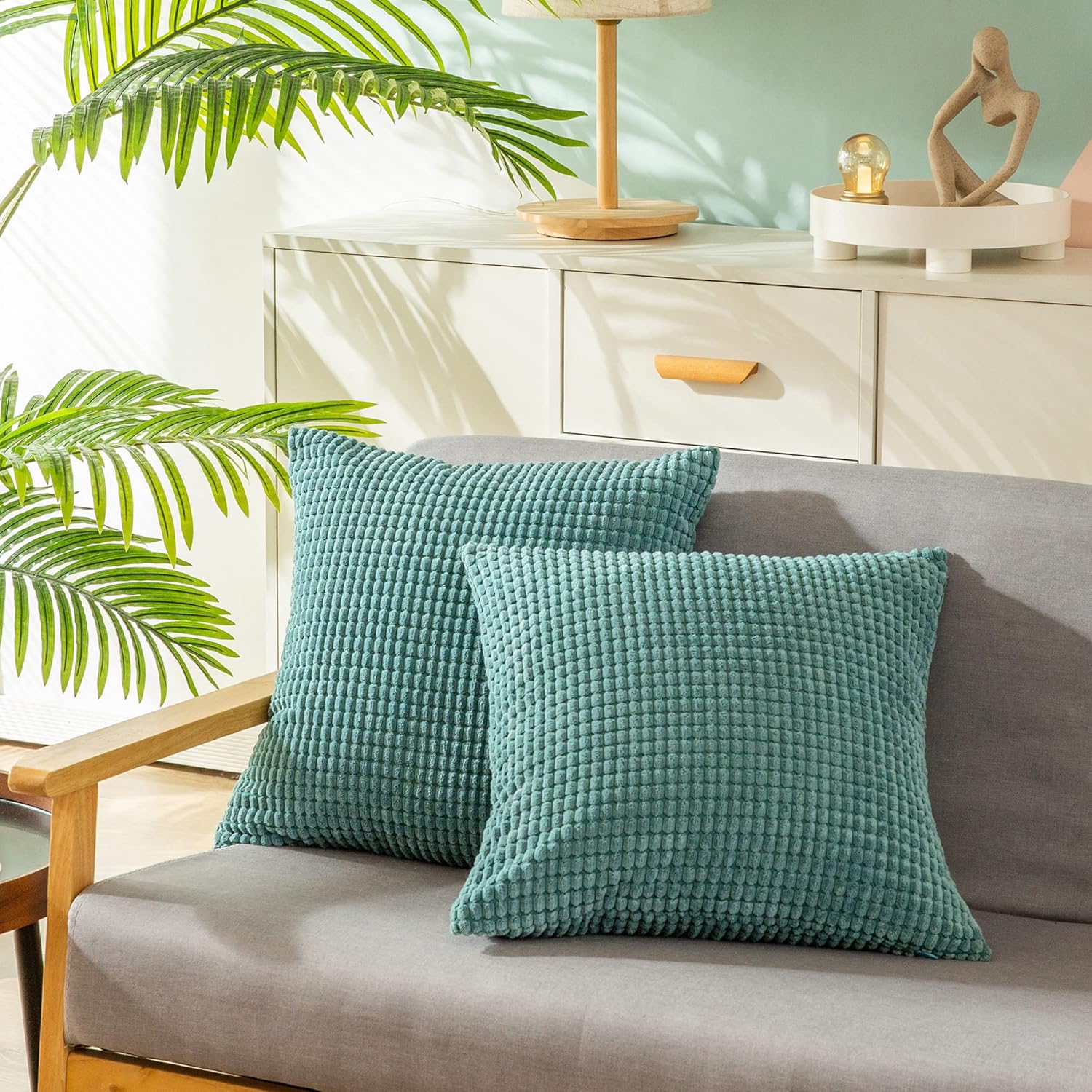 Boho Beige Throw Pillow Cover — 18" — 24" x 24" (Pack of 2)