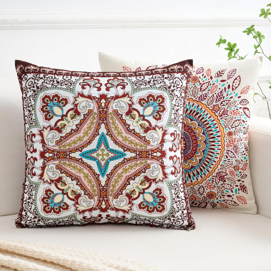 Velvet Boho Blue Throw Pillow Cover — 18" - View 5