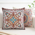 Velvet Boho Blue Throw Pillow Cover — 18" - View 5