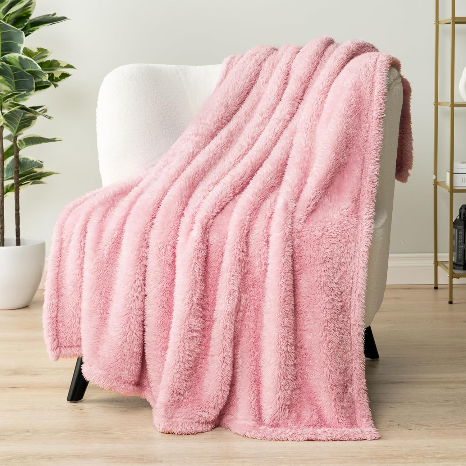 Beige Throw Pillow — 50x60 — Light Pink