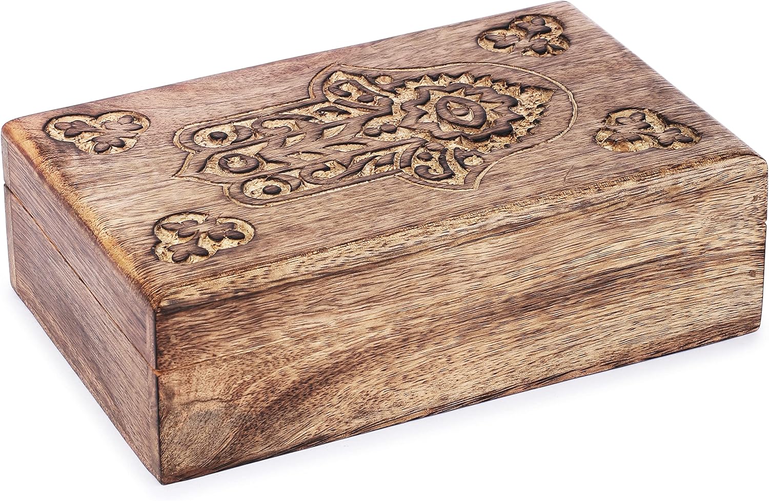 Handcrafted Wood Storage Basket — 5" — Hamsa Hamsa