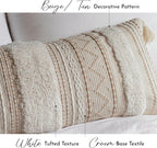 Tufted Boho Beige Pillow Cover — 36" - View 5