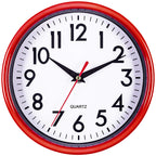 Battery Operated Mid-Century Black Wall Clock — 8"