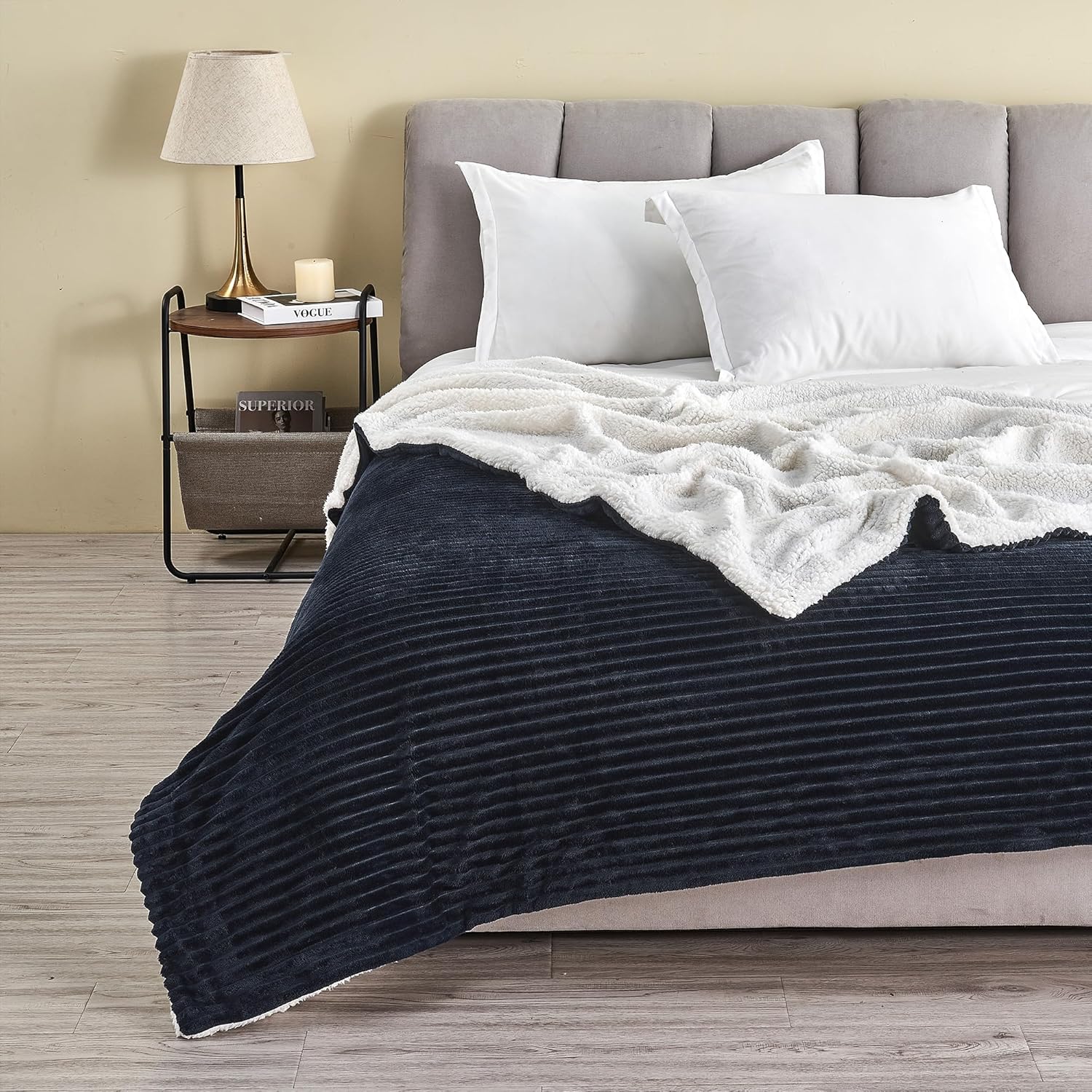 Velvet Luxe Blue Throw Pillow — Full
