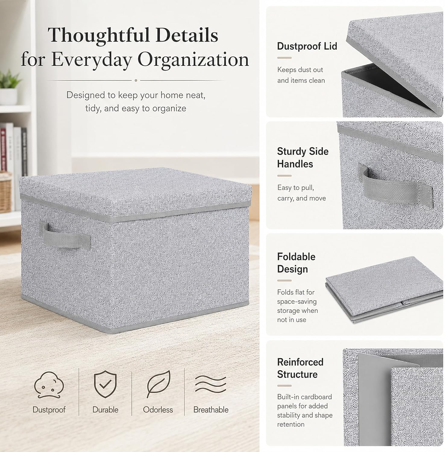 Beige Storage Bin - View 3