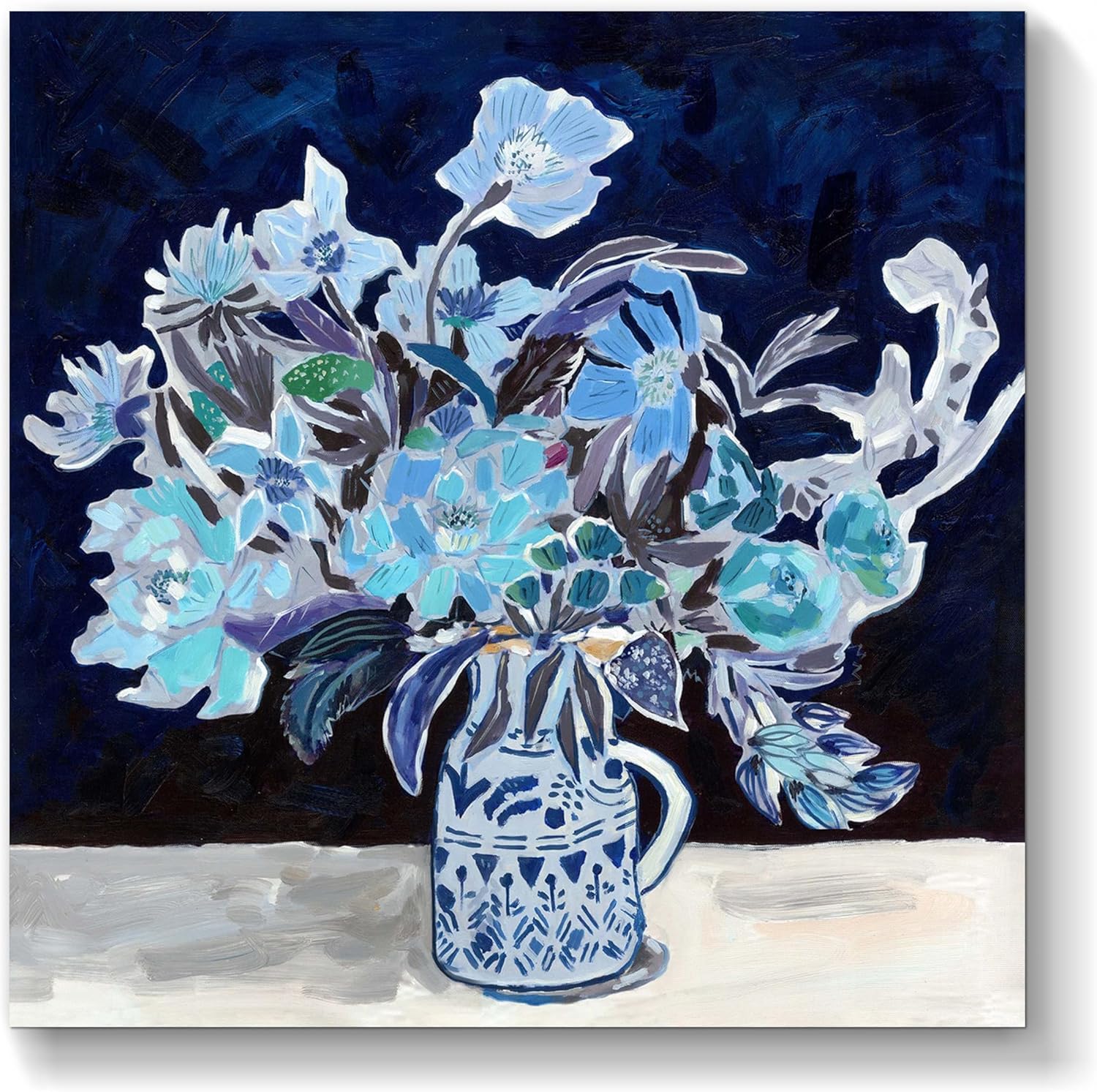 Blue Canvas Wall Art — 24" — 12"L x 12"W