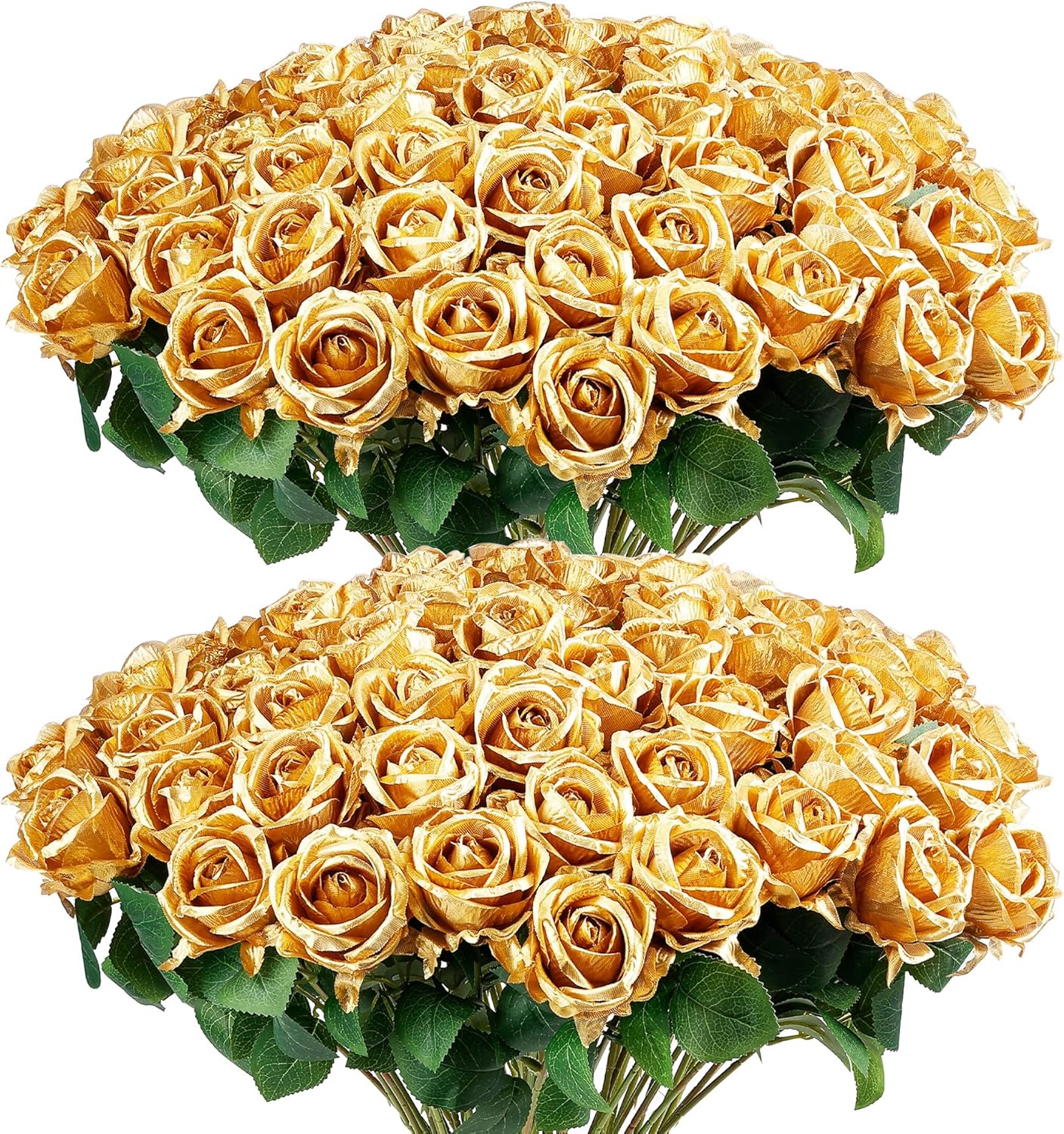 Velvet Luxe Black Artificial Flowers — Gold
