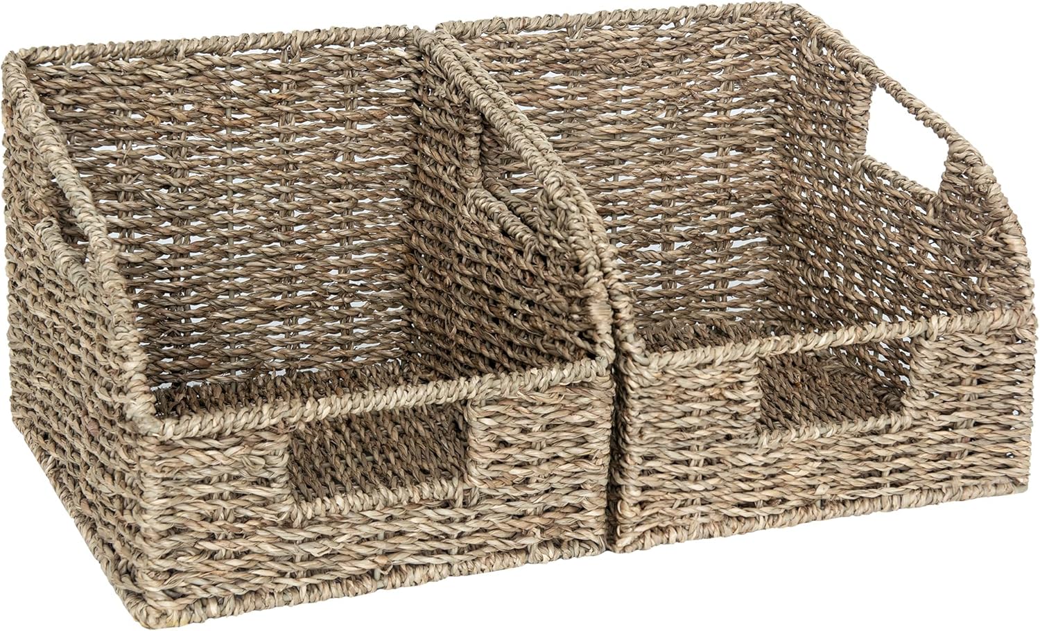 Handwoven Boho Beige Storage Basket — 10" — 2x 8½"L x 10"W x 7½"H