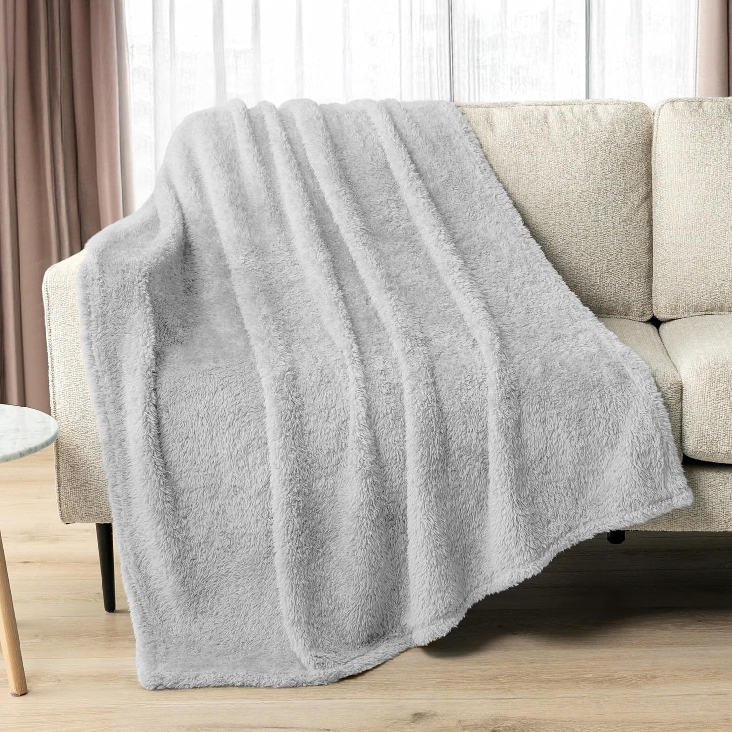 Beige Throw Pillow — 50x60 — Light Gray