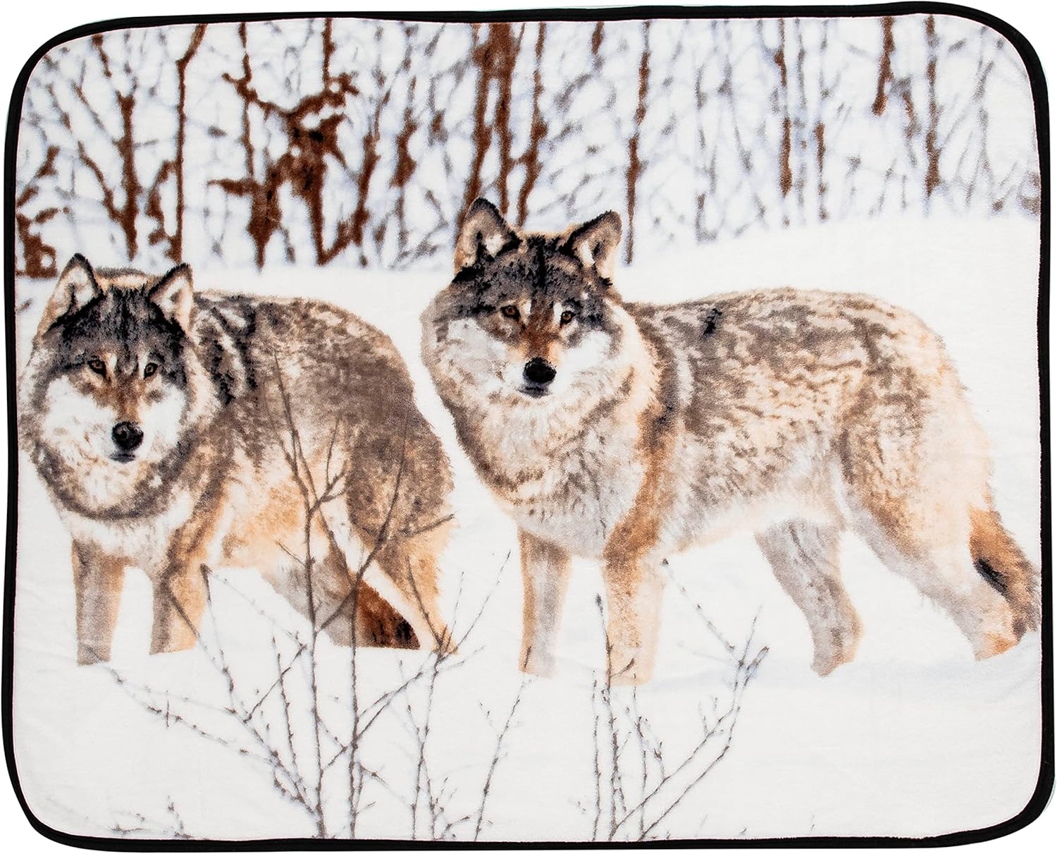 White Throw Pillow — 50" — Winter Wolves