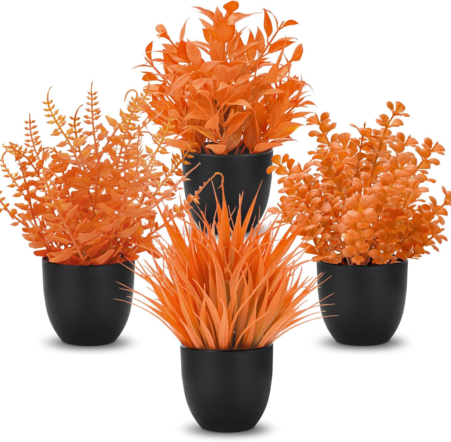 Green Faux Plant — Orange