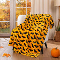 Beige Throw Pillow — 60" — Bat Halloween