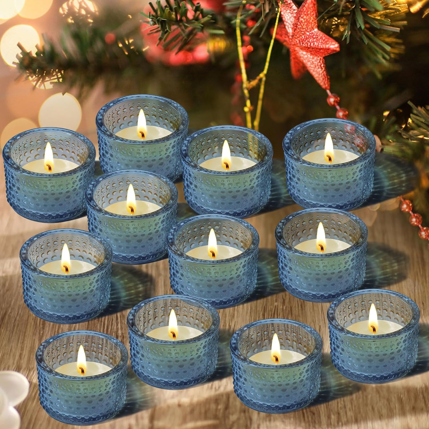 Luxe Black Candle — 2" — Embossed_blue