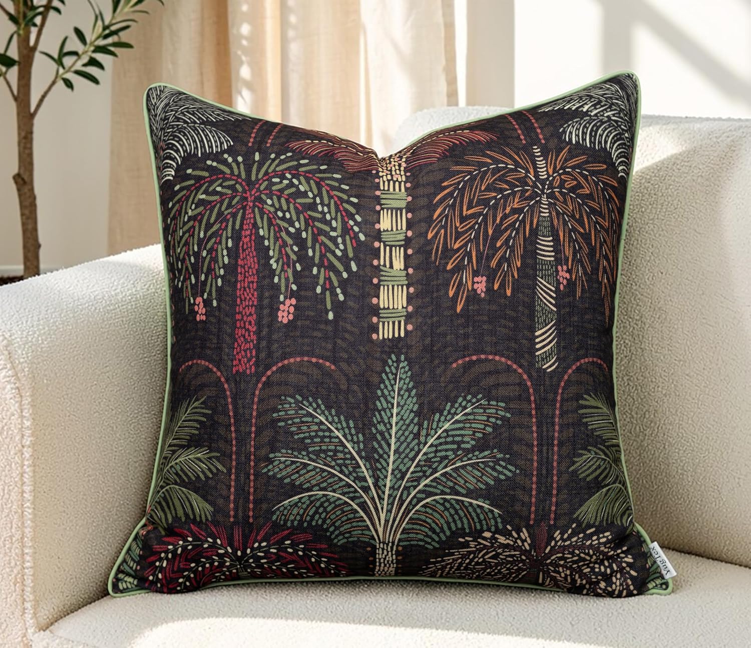 Farmhouse Beige Throw Pillow Cover — 20" — 20" x 20" (Pack of 1)